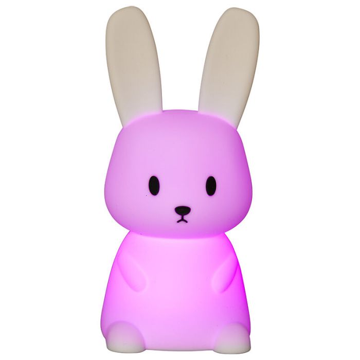 Plast natlampe hvid, Bunny, 0,5W, RGBW LED, med brytare