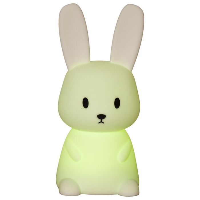Plast natlampe hvid, Bunny, 0,5W, RGBW LED, med brytare