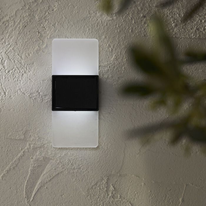 Plast udendørs væglampe solcelle hvid, Amier, 0,3W, 3000K LED, IP44