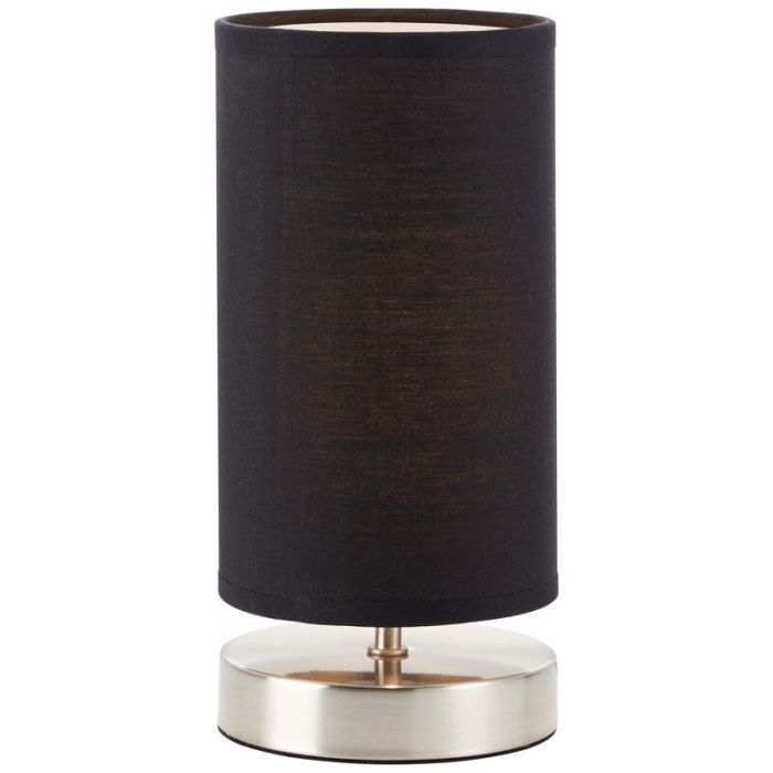 Stof bordlampe sort, Merinde, med brytare