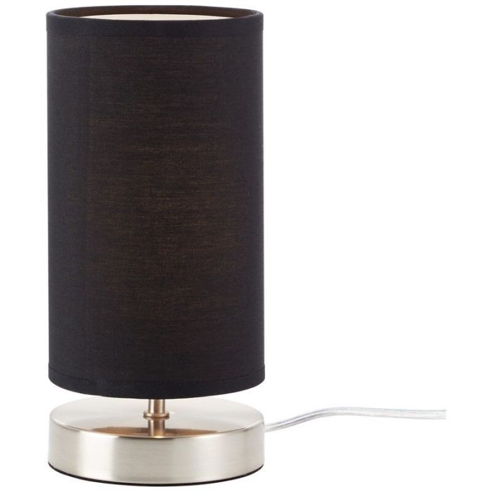 Stof bordlampe sort, Merinde, med brytare