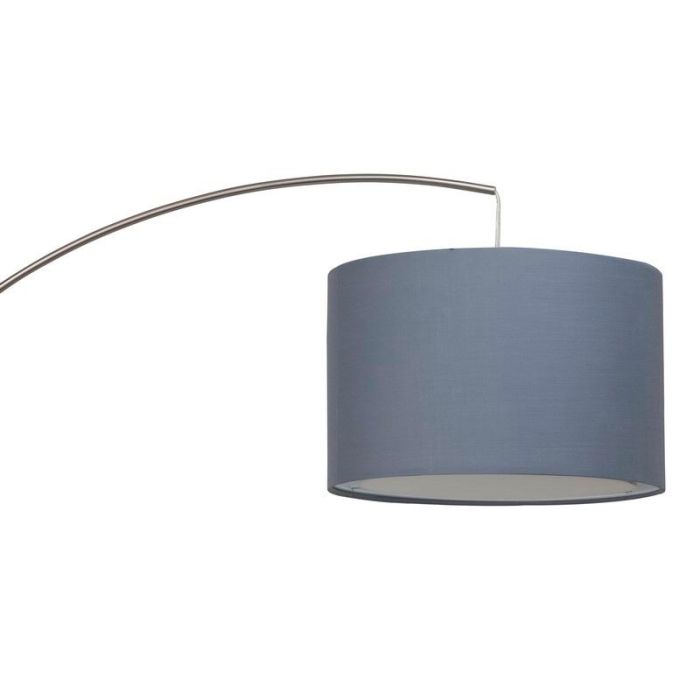 Stof gulvlampe bue grå, Merinde, med brytare