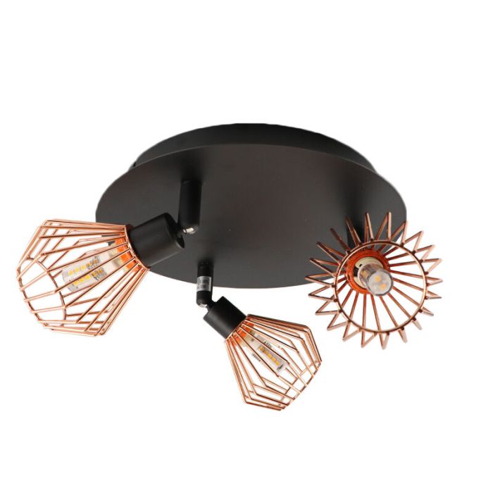 Industri loftlampe kobber, Keyshaira
