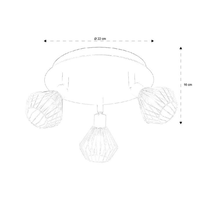 Industri loftlampe kobber, Keyshaira