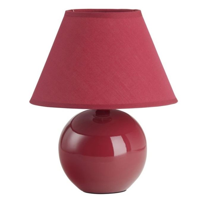 Keramik bordlampe rød, Pilar, med brytare