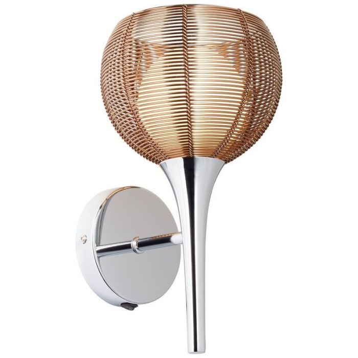 Modern væglampe bronze, Amela, med brytare