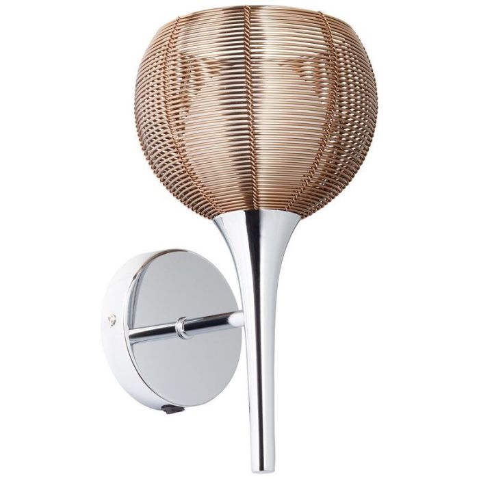 Modern væglampe bronze, Amela, med brytare
