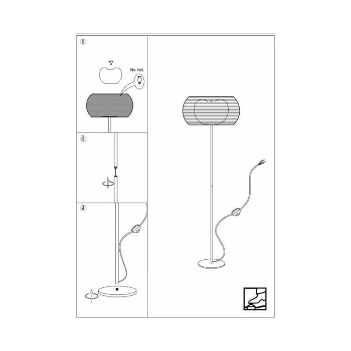 Modern gulv lampe bronze, Amela, med brytare