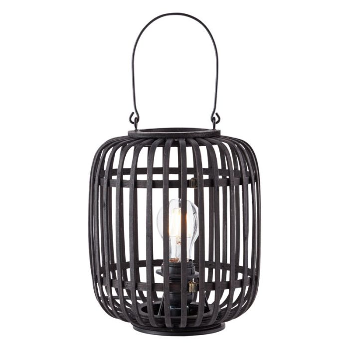 Træ bordlampe sort, Brain