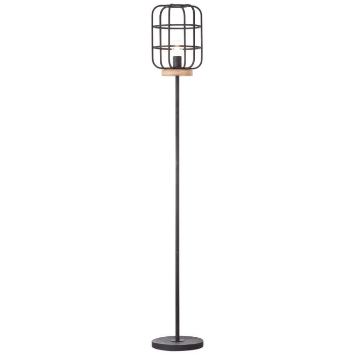 Træ gulv lampe sort, Taede, med brytare