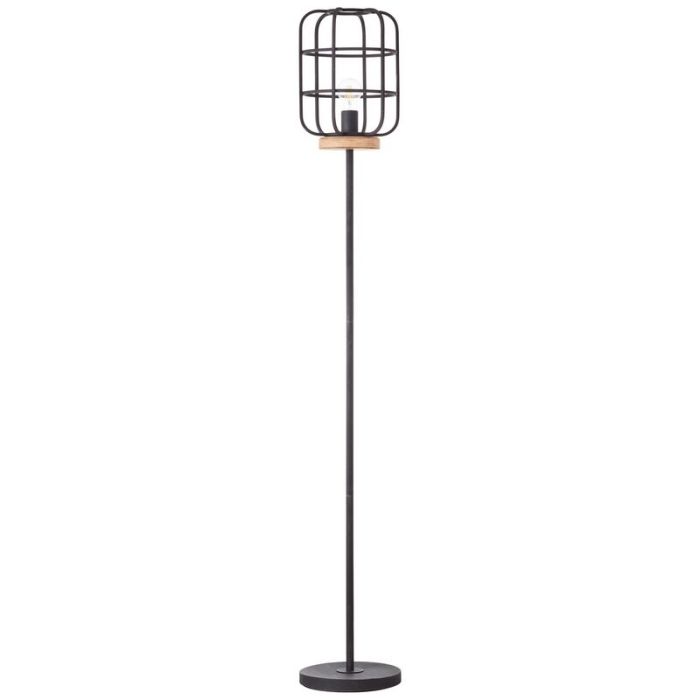 Træ gulv lampe sort, Taede, med brytare