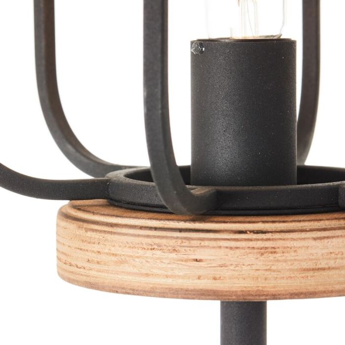 Træ gulv lampe sort, Taede, med brytare