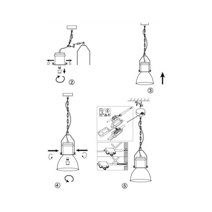 Industri pendler lampe sort, Jezze