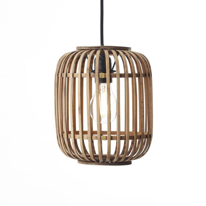 Træ pendler lampe brun, Brain
