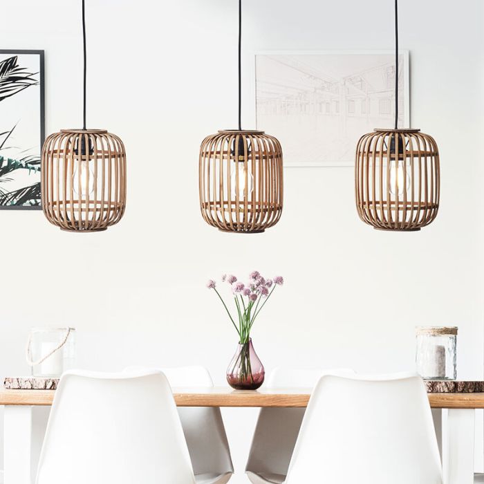 Træ pendler lampe brun, Brain