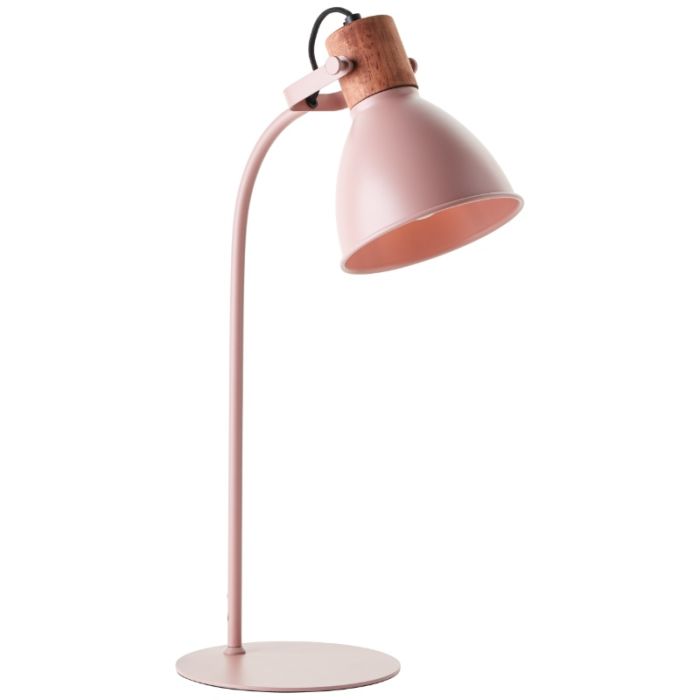 Rustik bordlampe lyserød, Thalina, med brytare
