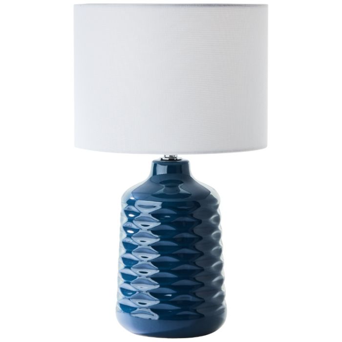 Retro bordlampe blå, Roelf, med brytare