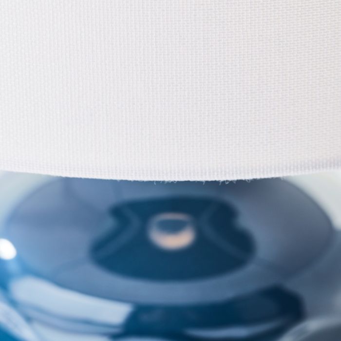 Retro bordlampe blå, Roelf, med brytare