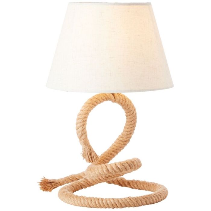 Rustik bordlampe hvid, Boyke, med brytare