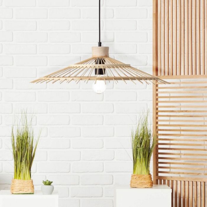 Træ pendler lampe sort, Idris