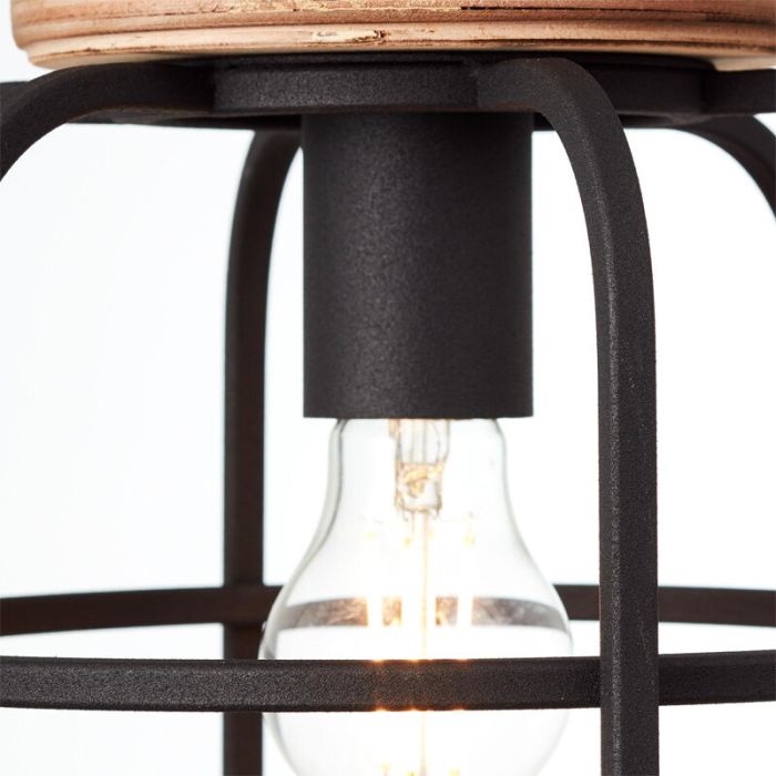 Træ pendel lampe spisebord sort, Taede