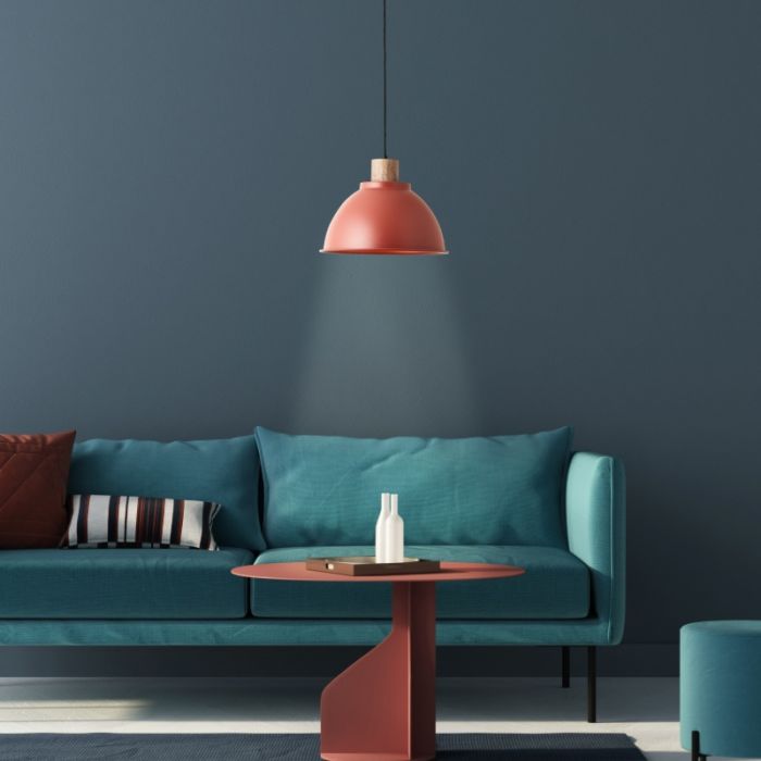 Rustik pendler lampe rød, Thalina