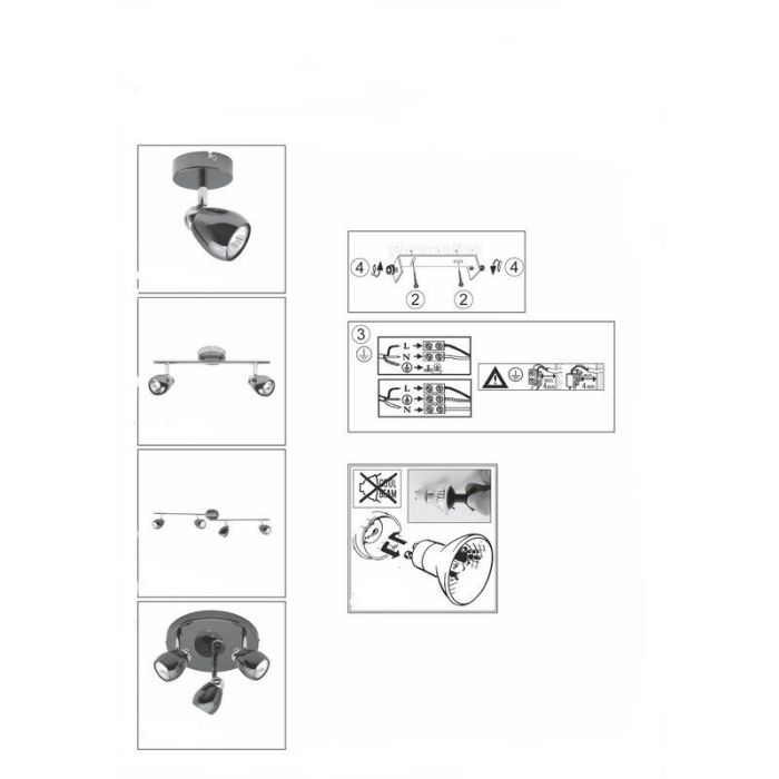 Metal loftlampe sort, Khadra, 3W, 3000K LED
