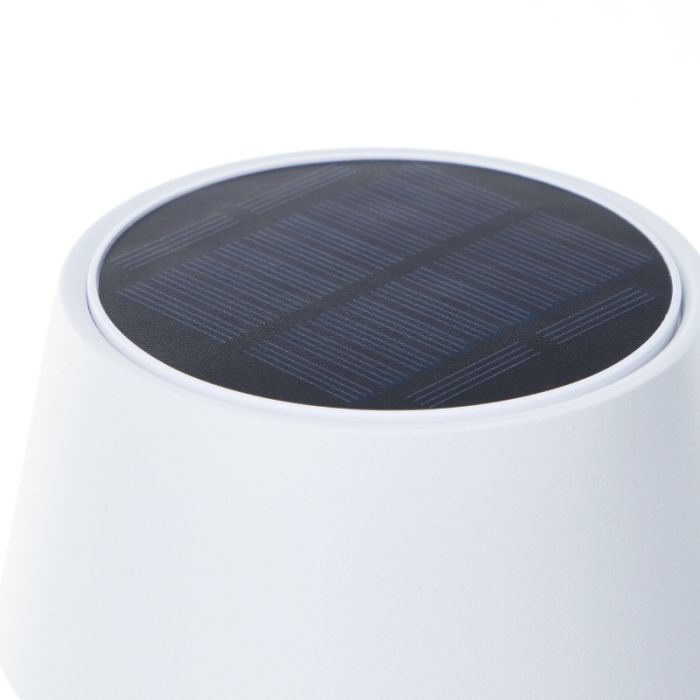 Modern udendørs væglampe solcelle hvid, Soumaya, 4W, 3000K LED, IP44, 3 trins lysdæmper