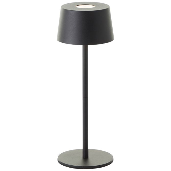 Modern udendørs bordlampe sort, Petter, 2W, 3000K LED, IP44, 3 trins lysdæmper