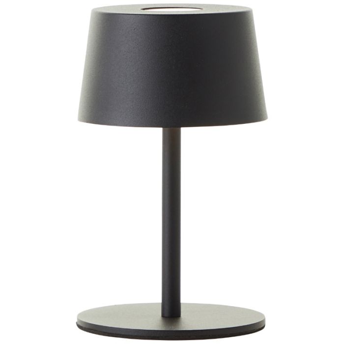 Modern udendørs bordlampe sort, Petter, 2W, 3000K LED, IP44, 3 trins lysdæmper