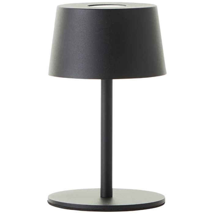 Modern udendørs bordlampe sort, Petter, 2W, 3000K LED, IP44, 3 trins lysdæmper