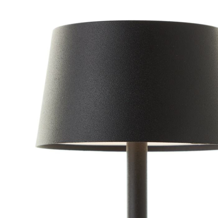 Modern udendørs bordlampe sort, Petter, 2W, 3000K LED, IP44, 3 trins lysdæmper