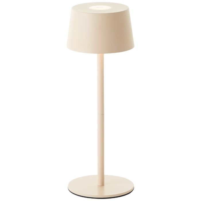 Modern udendørs bordlampe beige, Petter, 2W, 3000K LED, IP44, 3 trins lysdæmper