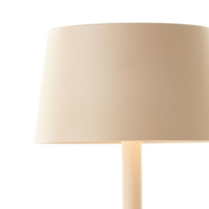 Modern udendørs bordlampe beige, Petter, 2W, 3000K LED, IP44, 3 trins lysdæmper