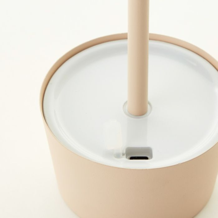 Modern udendørs bordlampe beige, Petter, 2W, 3000K LED, IP44, 3 trins lysdæmper