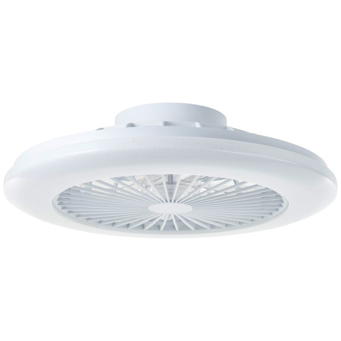 Modern loftventilator hvid, Sofieke, 40W, RGBW LED, med fjärrkontroll