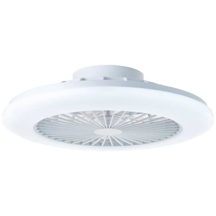 Modern loftventilator hvid, Sofieke, 40W, RGBW LED, med fjärrkontroll