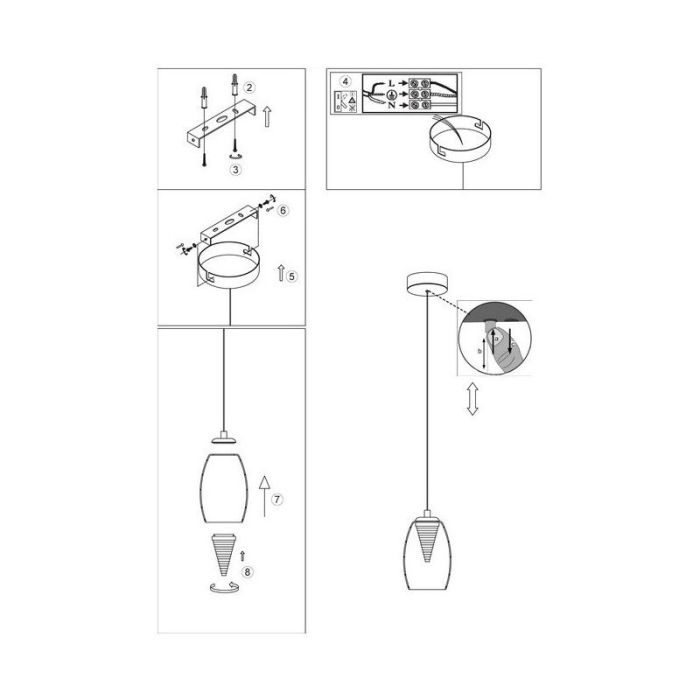 Modern pendler lampe krom, Aliyah, 5W, 3000K LED