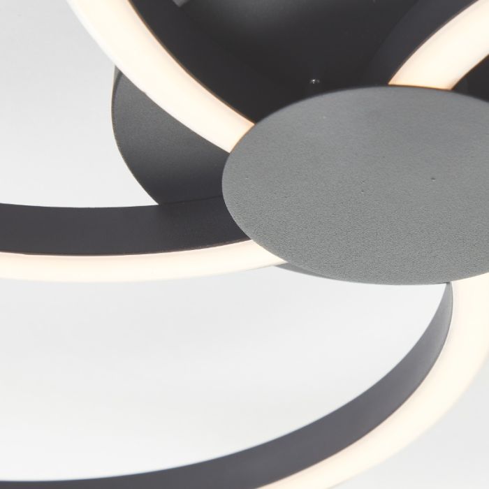 Design loftlampe sort, Somia, 32W, 3000K LED, 3 trins lysdæmper