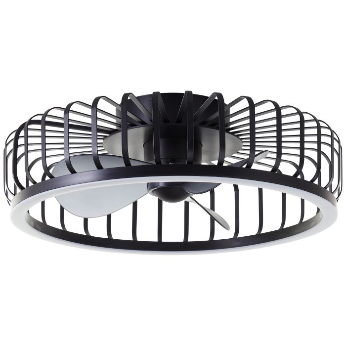 Modern loftventilator sort, Tolga, 36W, 2700K-4000K-6500K LED, med fjärrkontroll