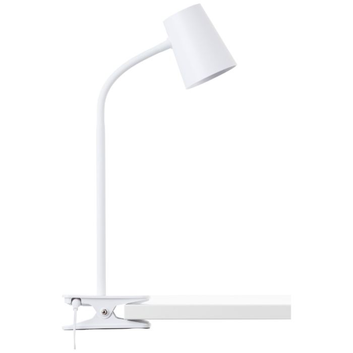 Plast klemmelampe hvid, Musab, 7W, 3000K LED, 3 trins lysdæmper
