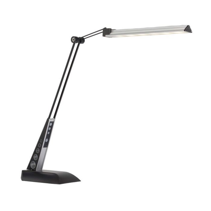 Design skrivebordslampe krom, Leyana, 1W, 5000K LED, med beröringsdimmer