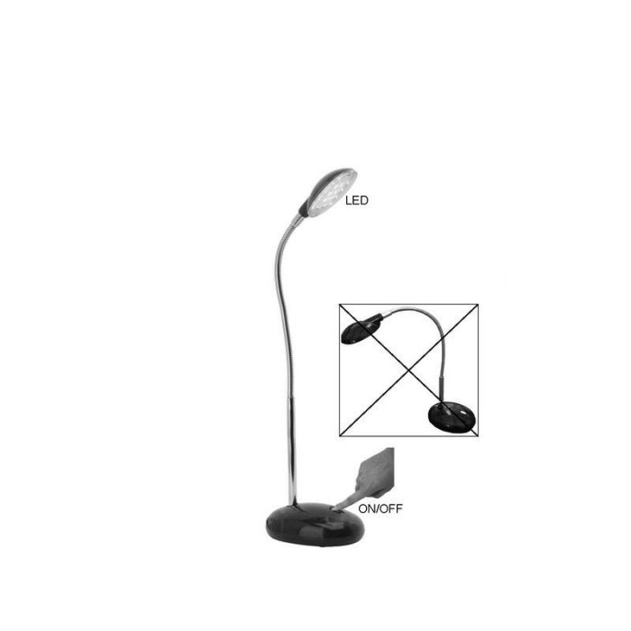 Plast skrivebordslampe sort, Marenthe, 2W, 6000K LED, med brytare