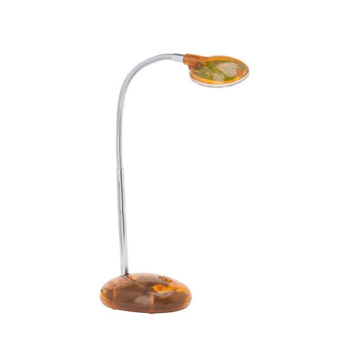 Plast skrivebordslampe orange, Marenthe, 2W, 6000K LED, med brytare