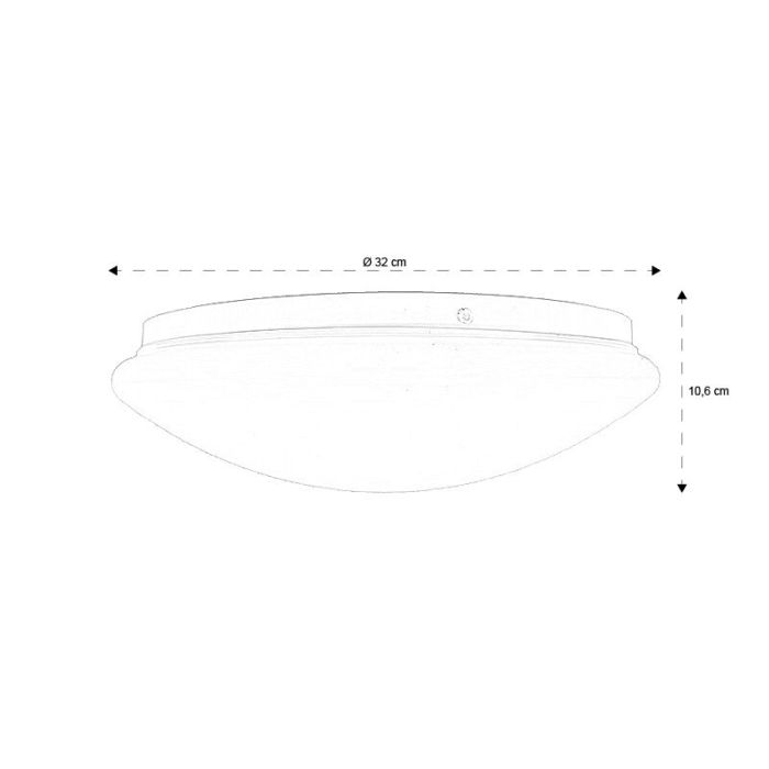 Plast loftslampe med sensor hvid, Djalissa, 12W, 3000K LED, IP44