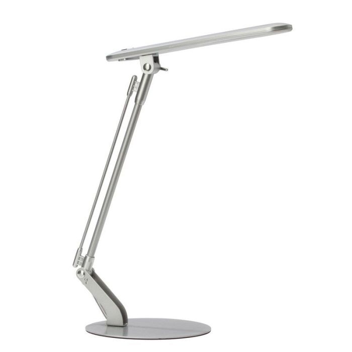 Metal skrivebordslampe sølv, Larah, 6W, 4000K LED, med brytare