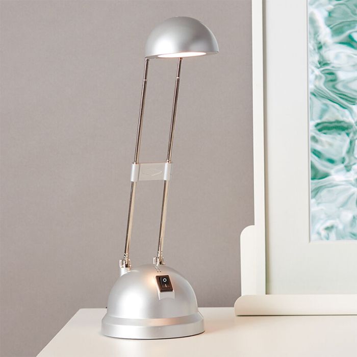 Modern skrivebordslampe grå, Louna, 6W, 2700K LED, med brytare