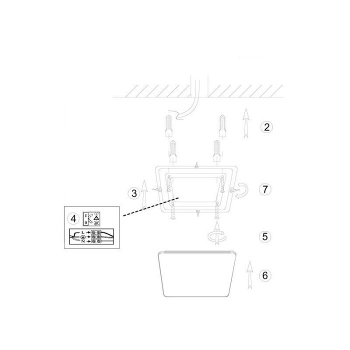 Design loftlampe hvid, Isa, 24W, 3000K LED