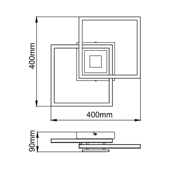 Design loftlampe sort, Volkert, 22W, 3000K LED