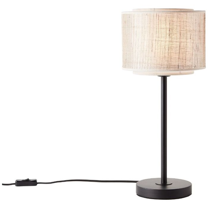 Rustik bordlampe beige, Gerbert, med brytare